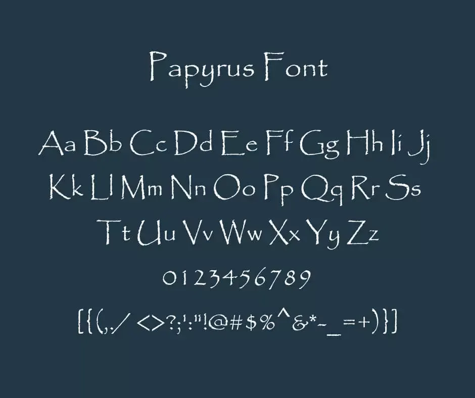 Papyrus Font View