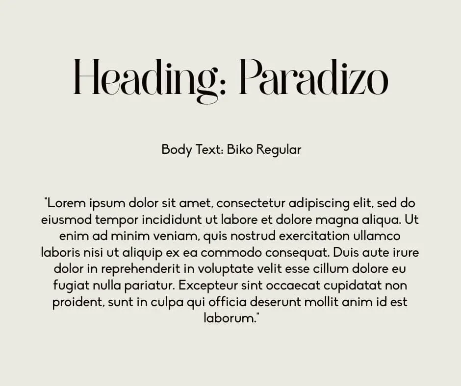 Paradizo Font Combination